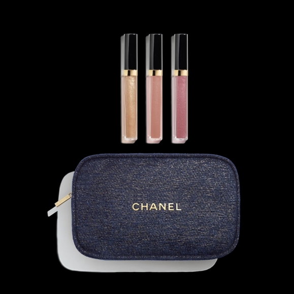 Chanel Always Brilliant Lipgloss Trio & Bag Set